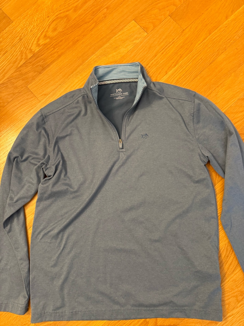 Southern Tide Boys Slate Blue Quarter-Zip Pullover size L EUC